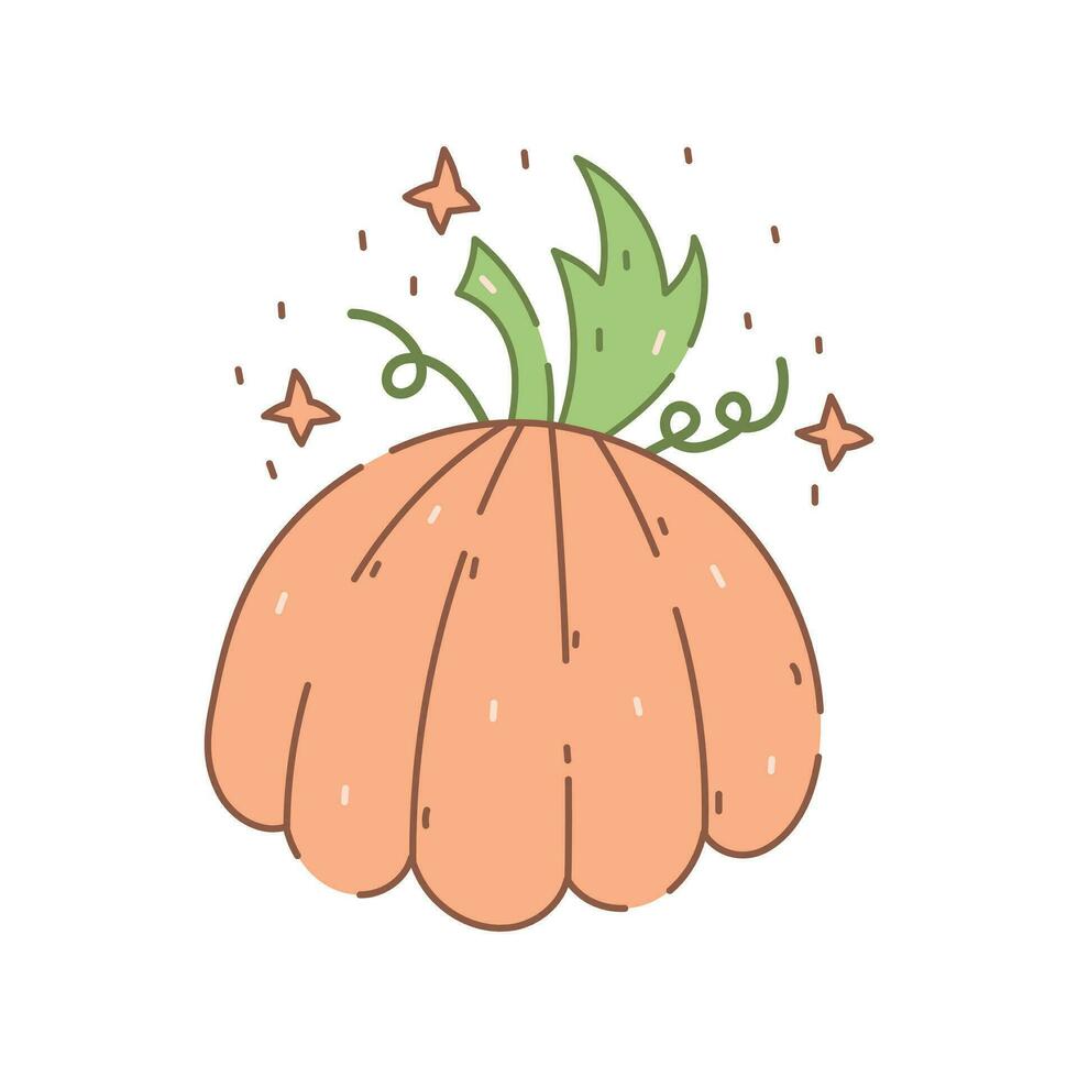 Creative pumpkin doodle style vector