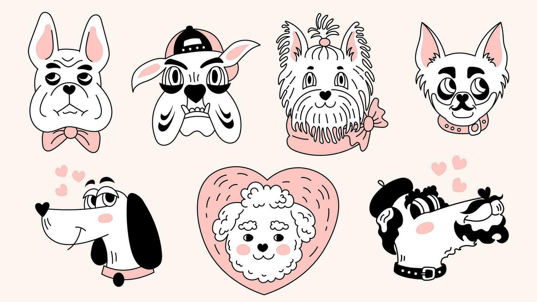 cómic perros conjunto vector