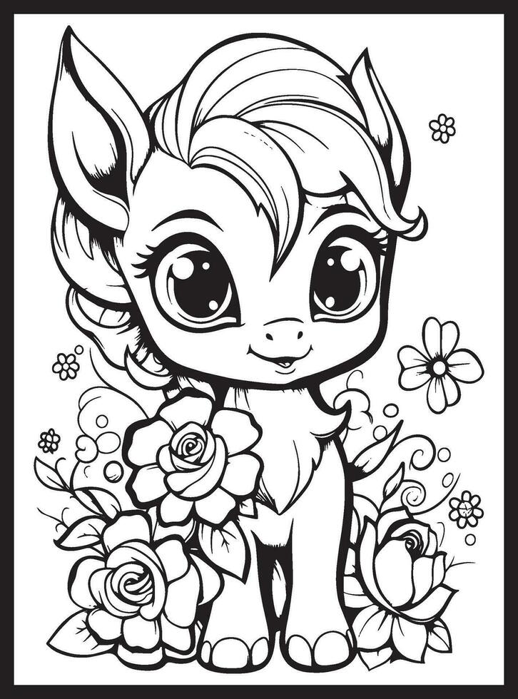 Cute Kawaii Coloring Pages for Kids 25867456 Vector Art at Vecteezy
