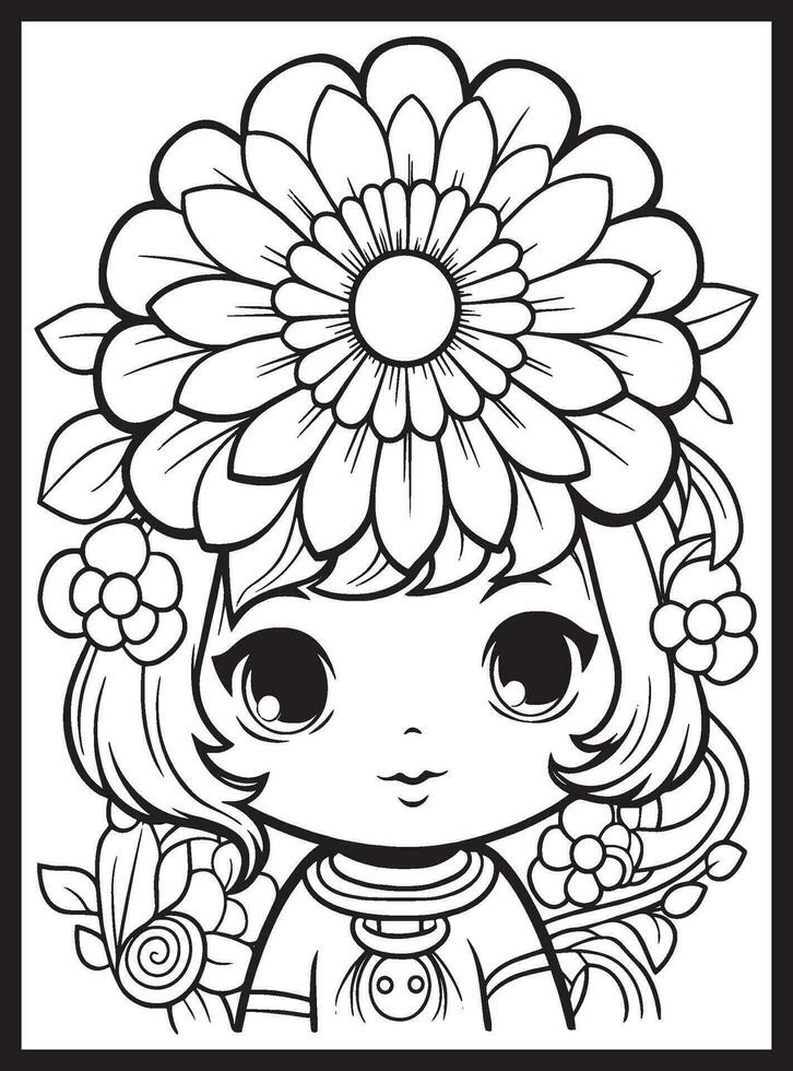 Cute Kawaii Coloring Pages for Kids vector