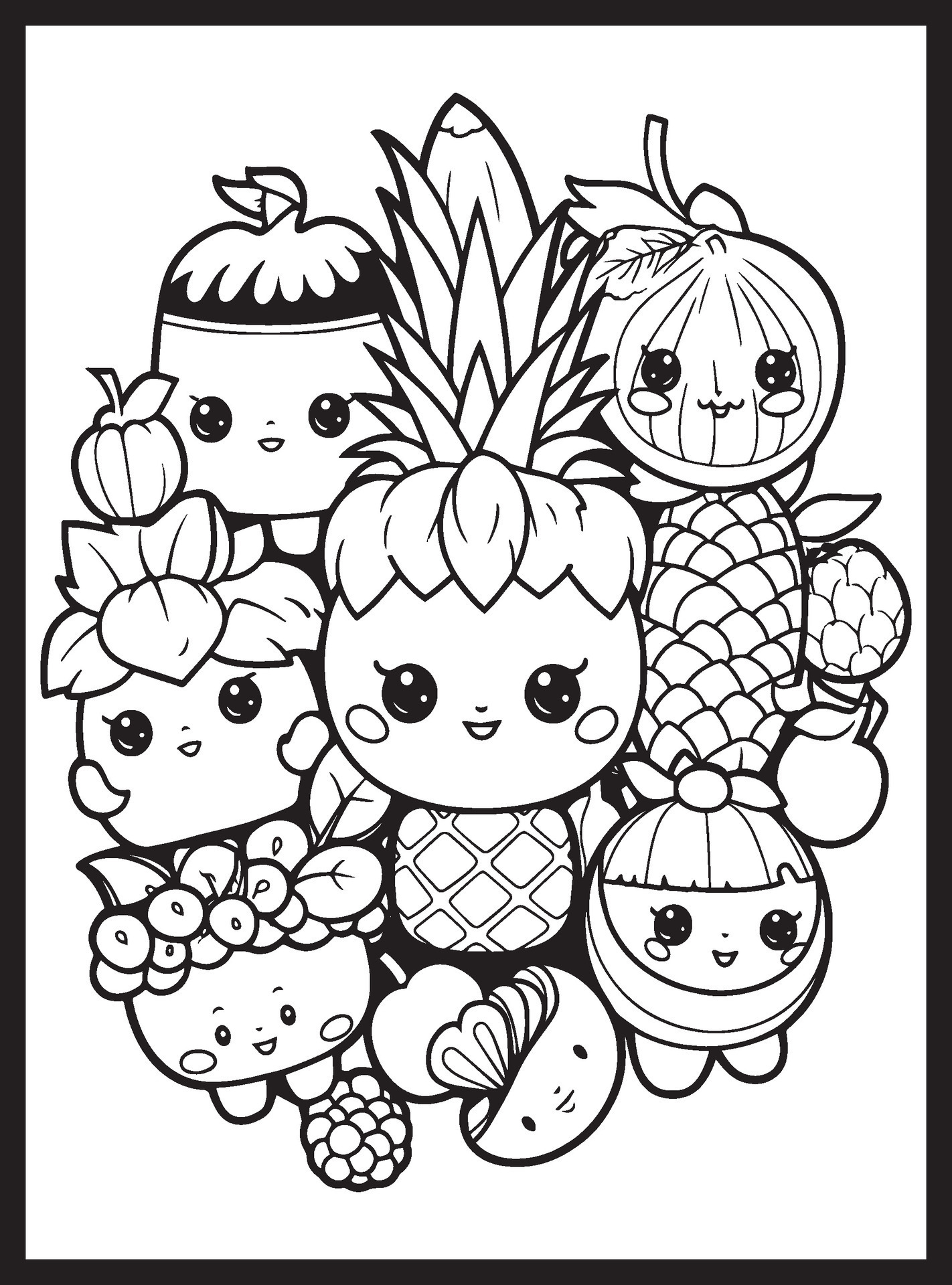 Cute Kawaii Coloring Pages for Kids 25867498 Vector Art at Vecteezy