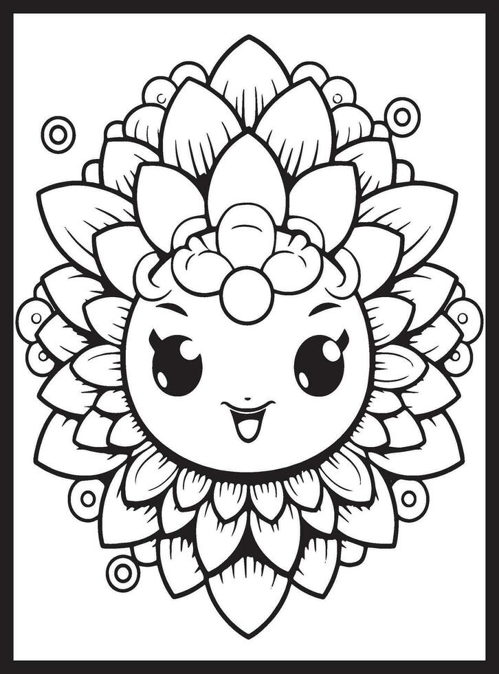 Cute Kawaii Coloring Pages for Kids vector