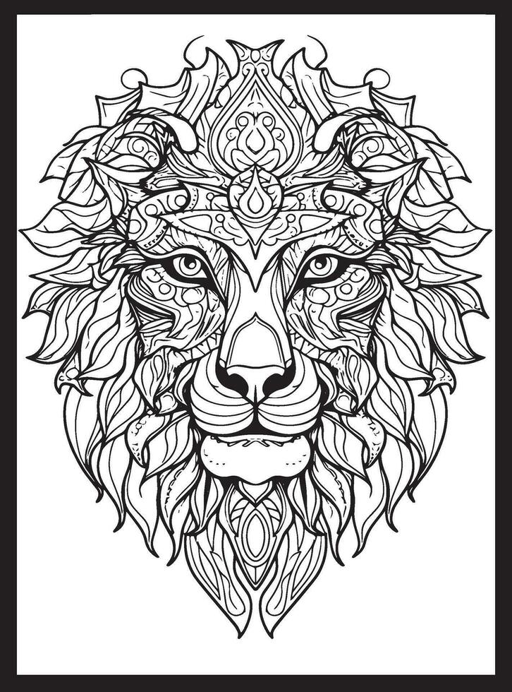Animals Mandala Adult Coloring Pages vector