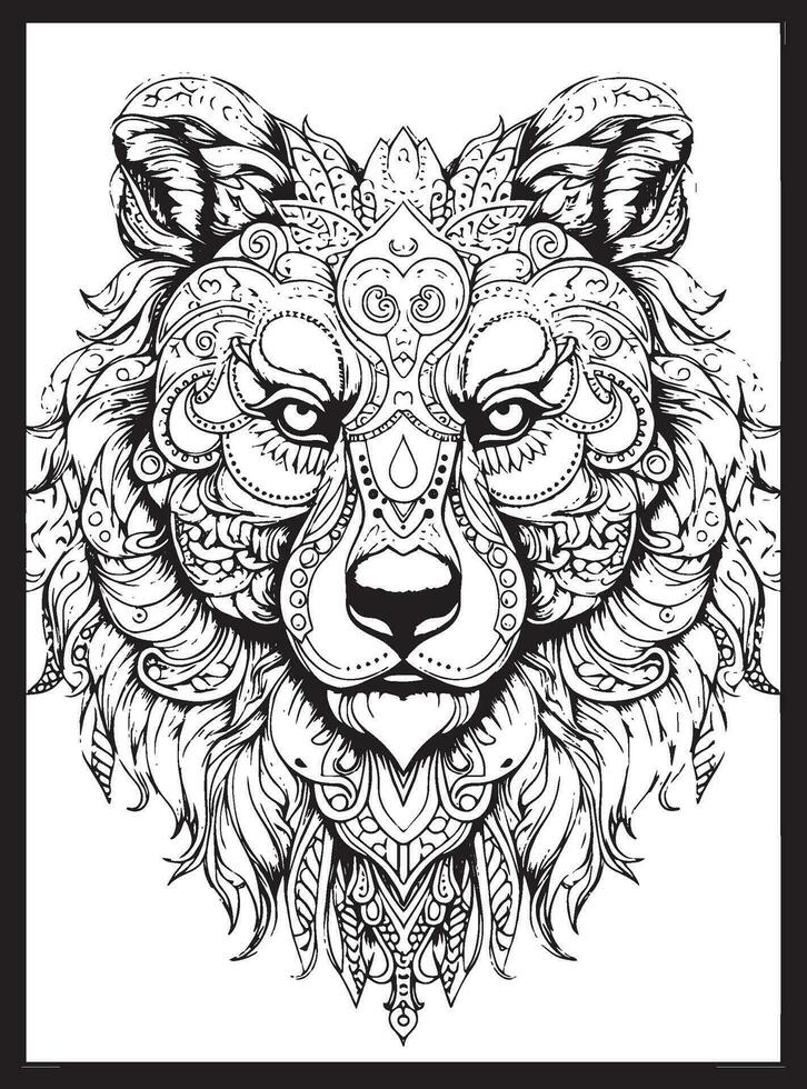 animaux mandala adulte coloration pages 25867534 Art vectoriel