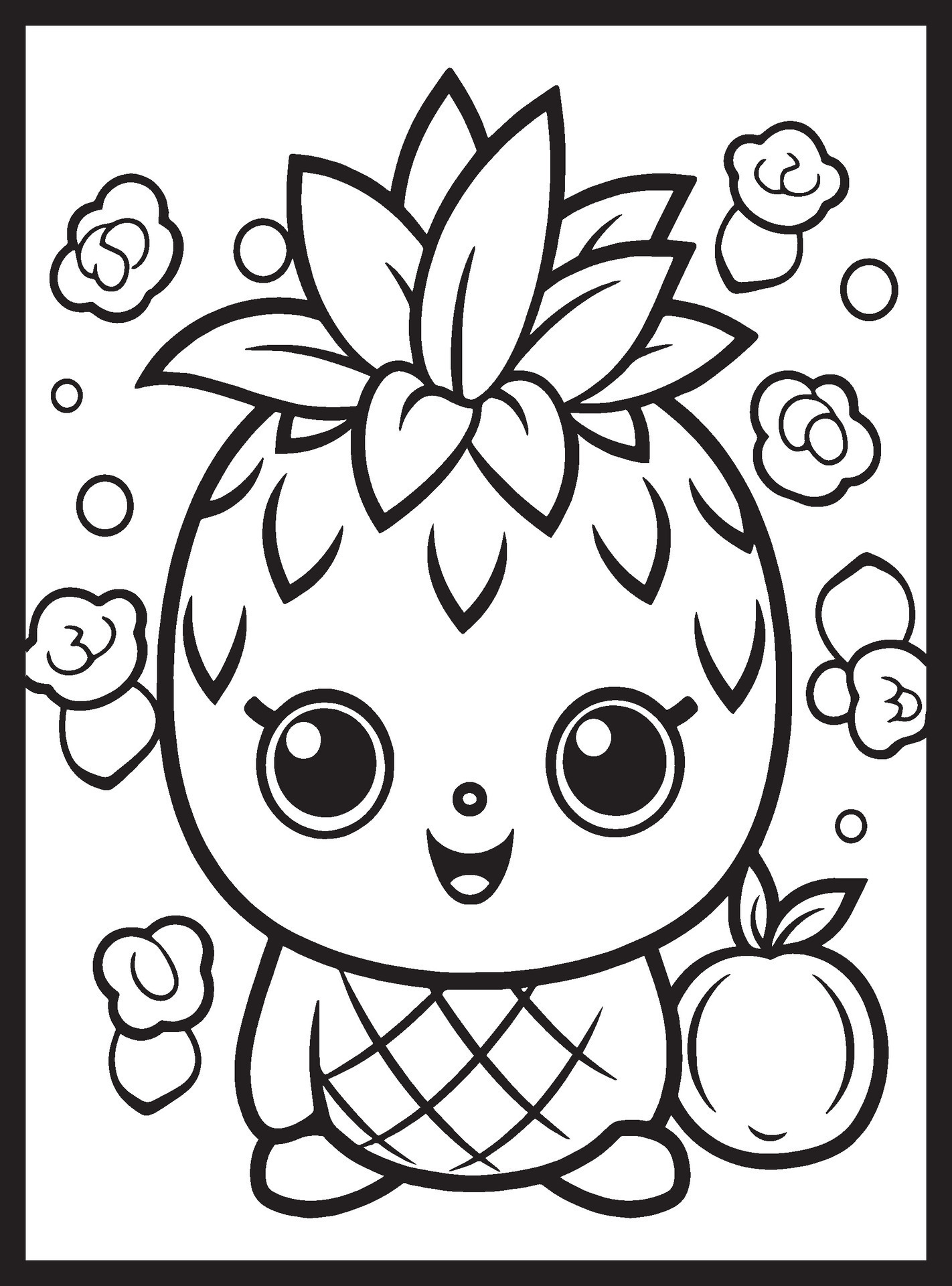 Kawaii to color for kids - Kawaii Kids Coloring Pages