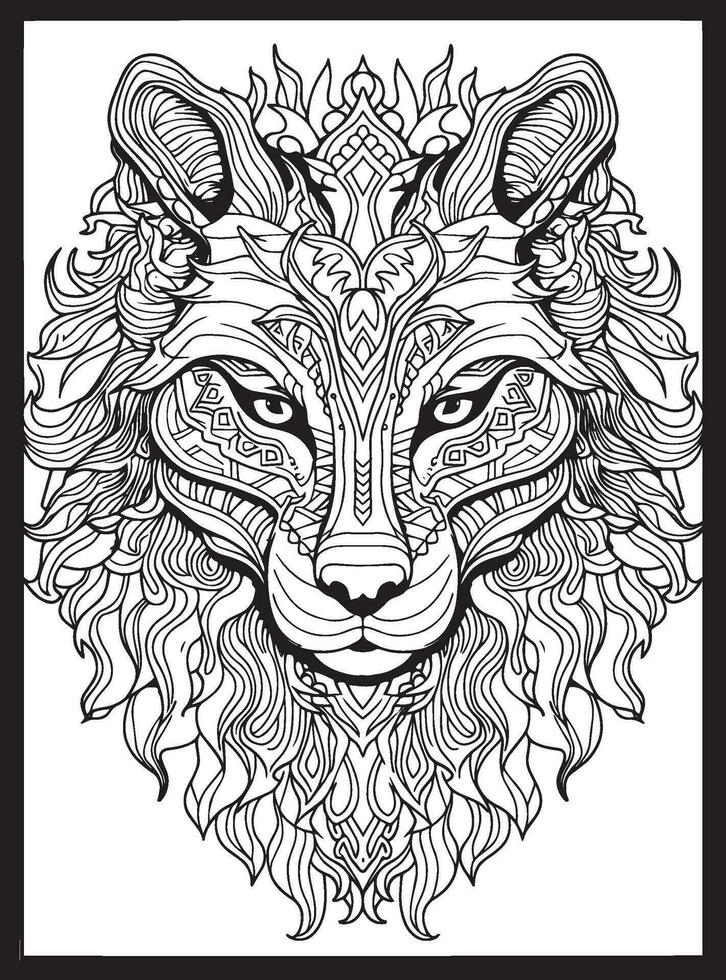 Animals Mandala Adult Coloring Pages vector