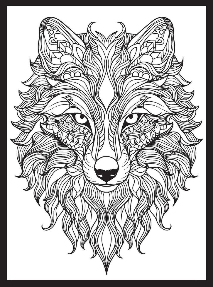 Animals Mandala Adult Coloring Pages vector