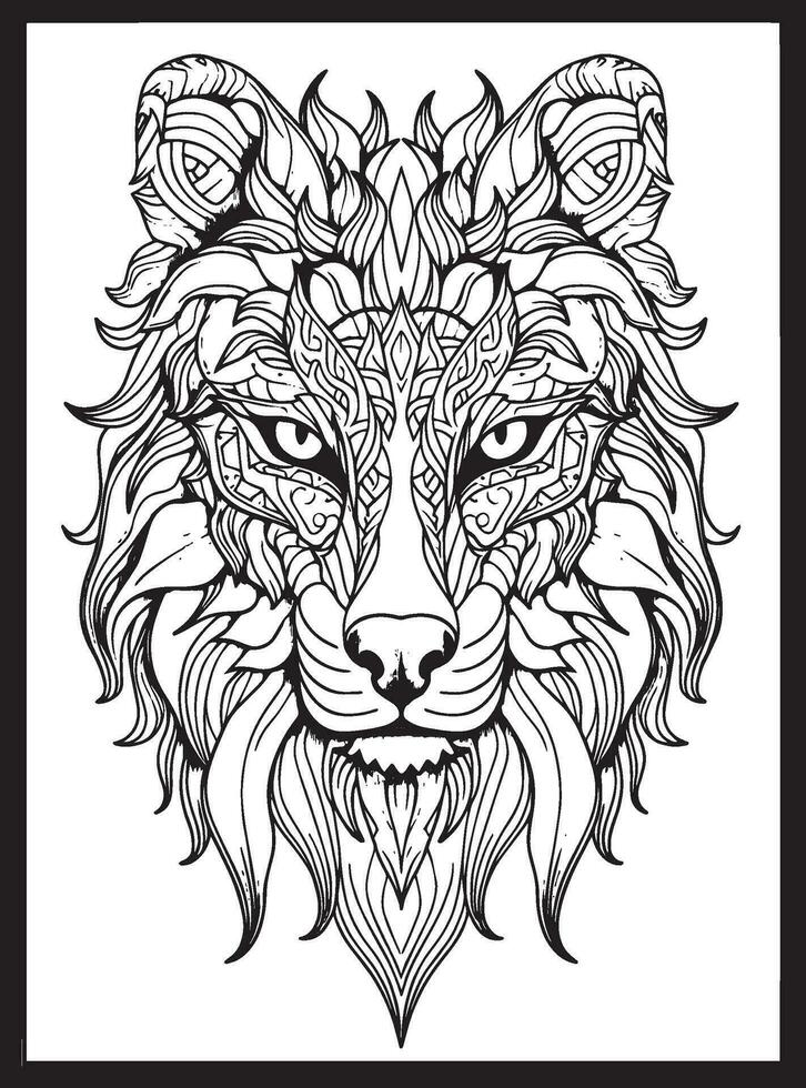 animales mandala adulto colorante paginas vector