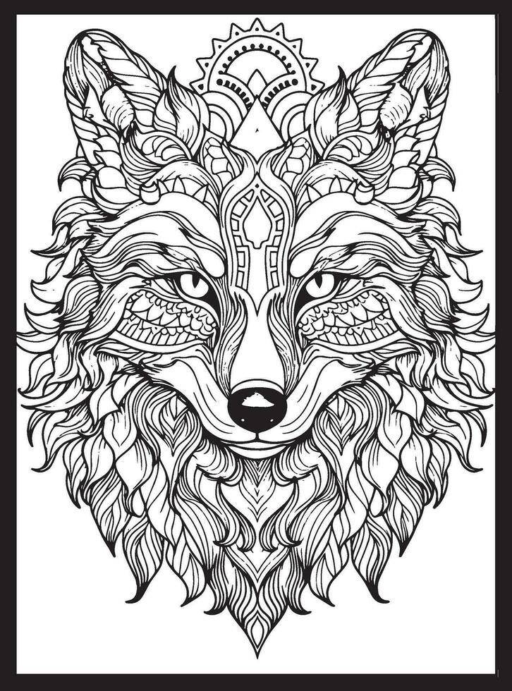 Animals Mandala Adult Coloring Pages 25867554 Vector Art at Vecteezy