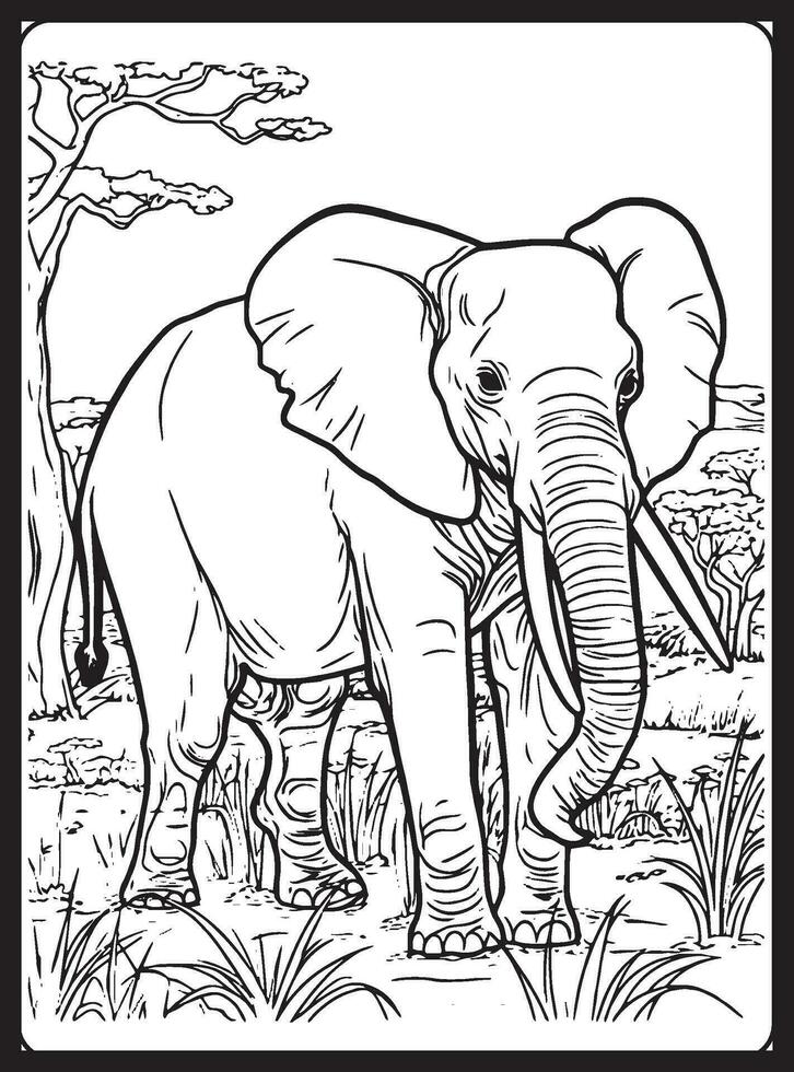Safari Animals Coloring Pages for Kids 25867559 Vector Art at Vecteezy