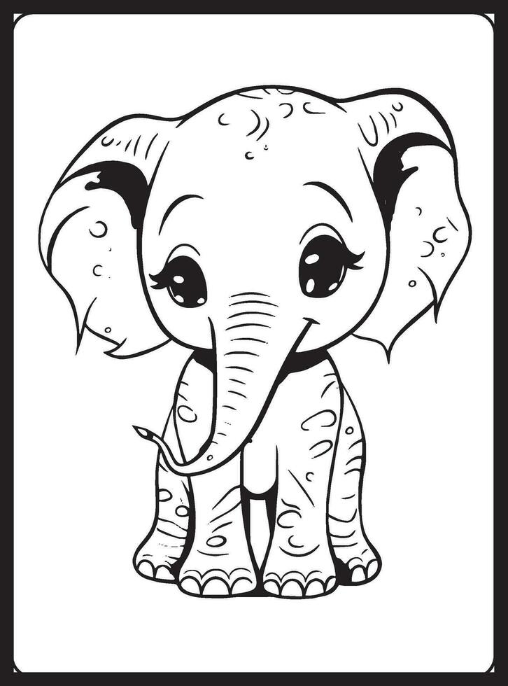 Safari Animals Coloring Pages for Kids vector