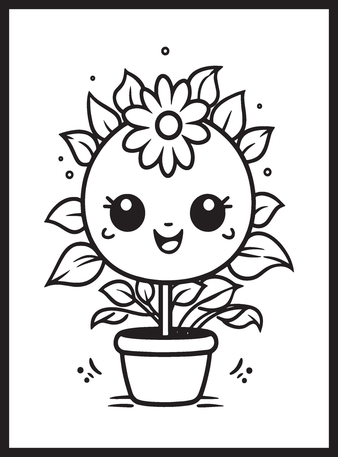 Cute Flower Coloring Pages
 Cute Kawaii Flower Coloring Pages Vector Art at Vecteezy