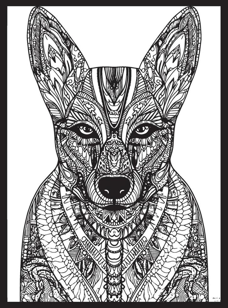 Dog Mandala Coloring Pages vector