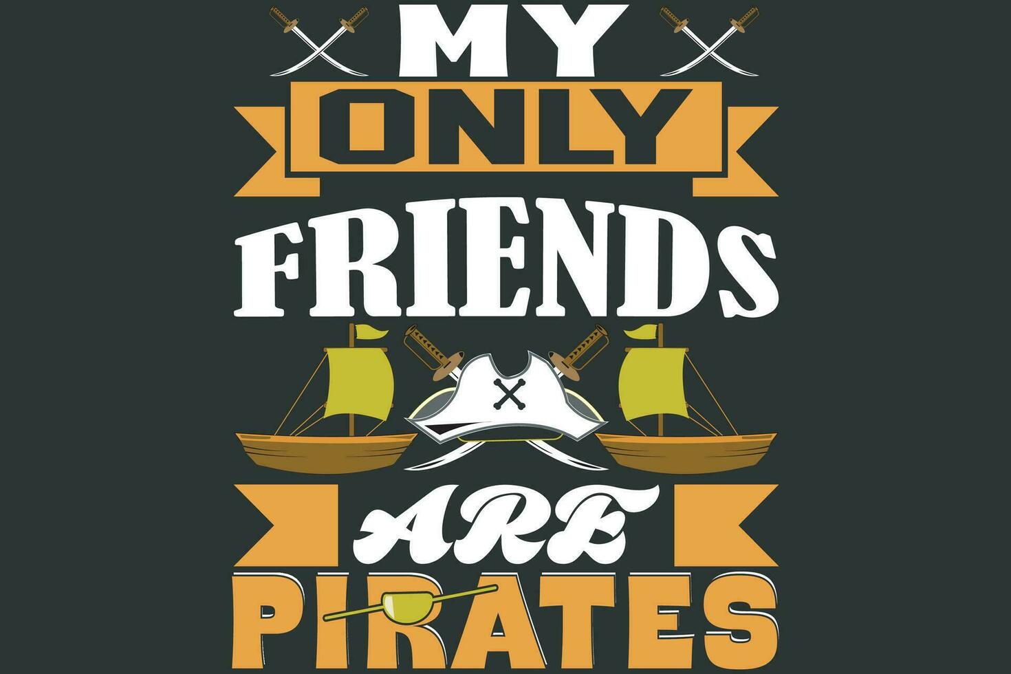 mi solamente amigos son piratas vector