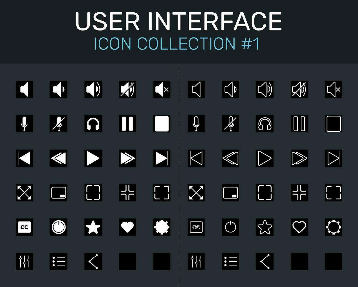 Set of Icon collection User interface icons for mobile and web EPS vector illustration