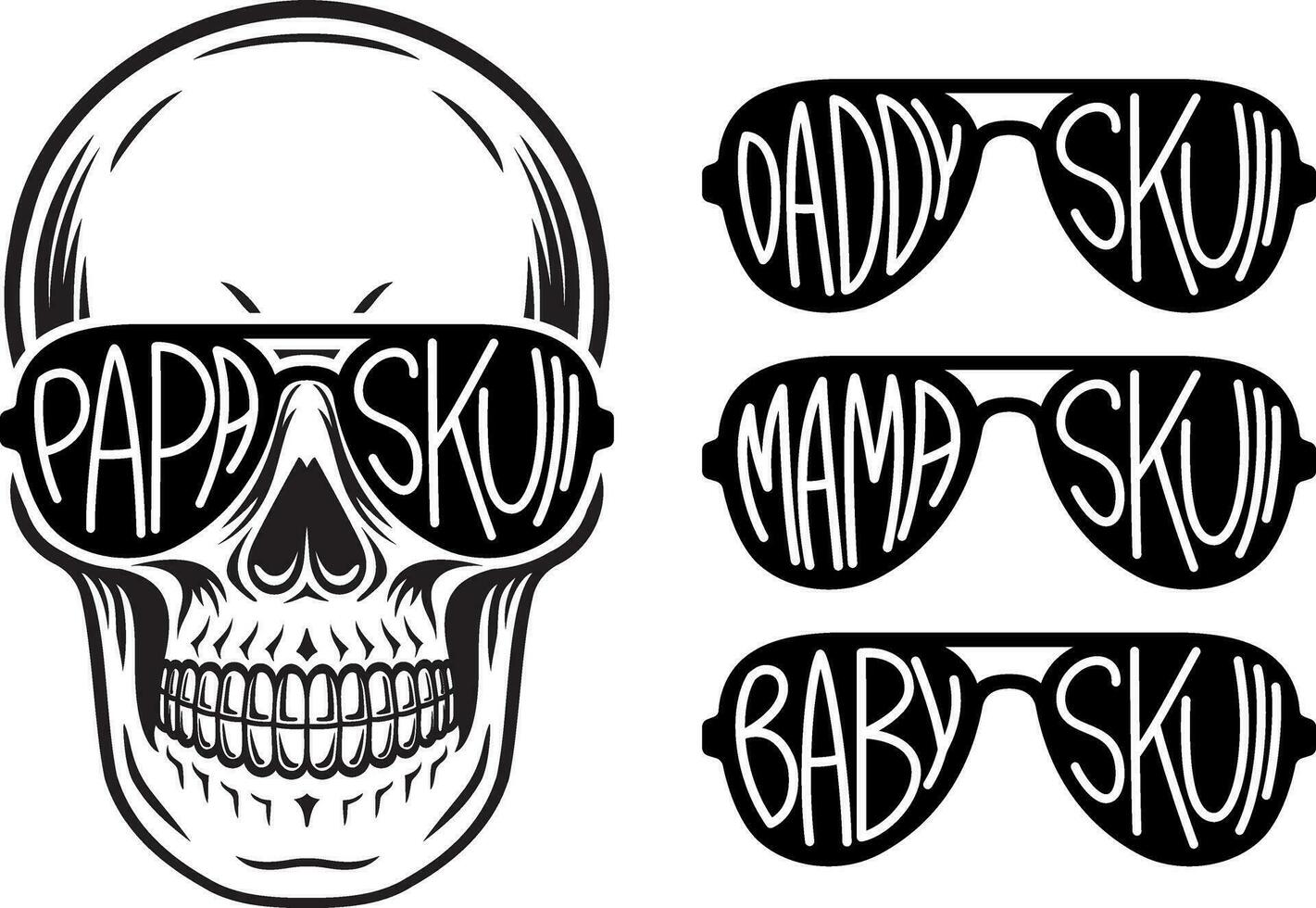 skull face with sunglasses illustration vector