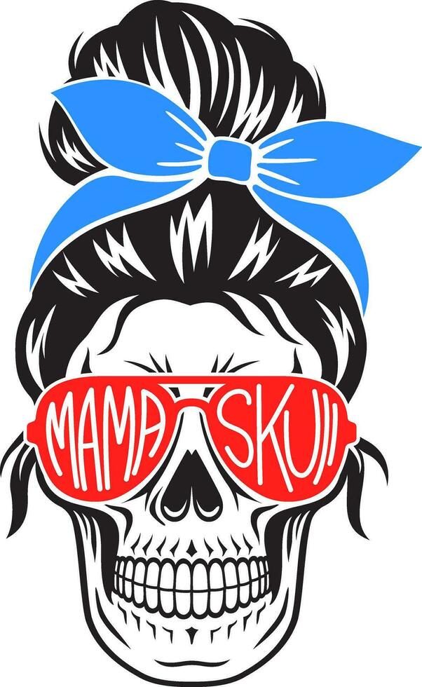 mama skull face vector illustration