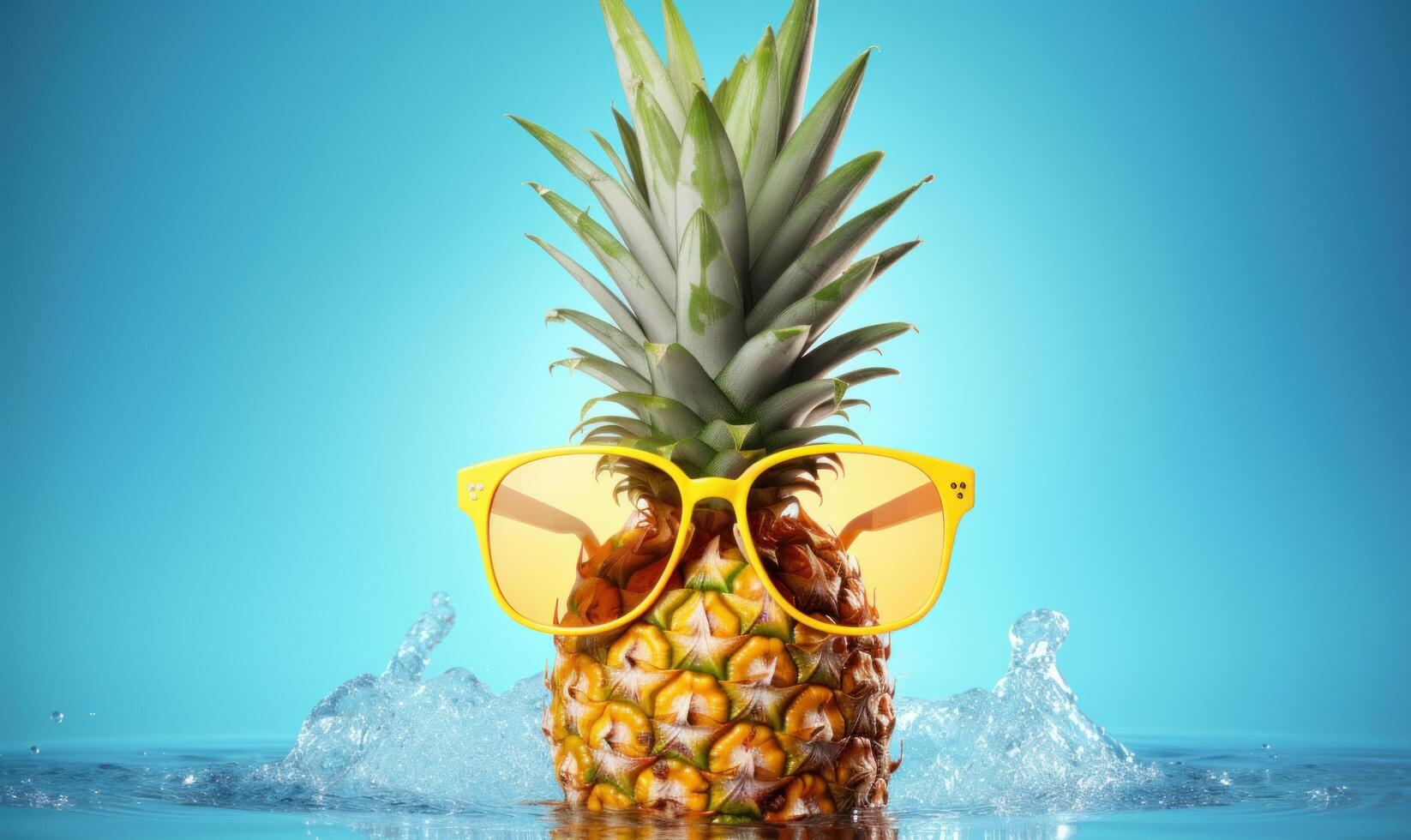 Pineapple Background For Social Media Advertising, Juicy Fruit for Healthy Nutrition. photo