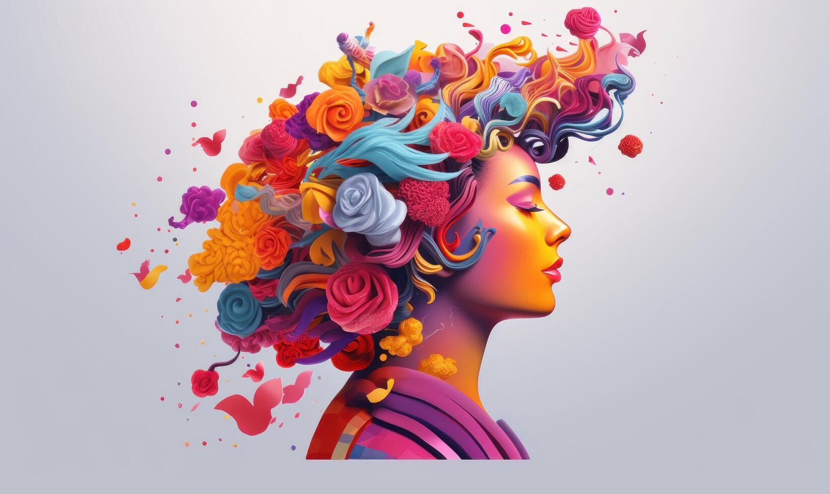 Creative Mind Colorful Background, Smart Thinking Concept. photo