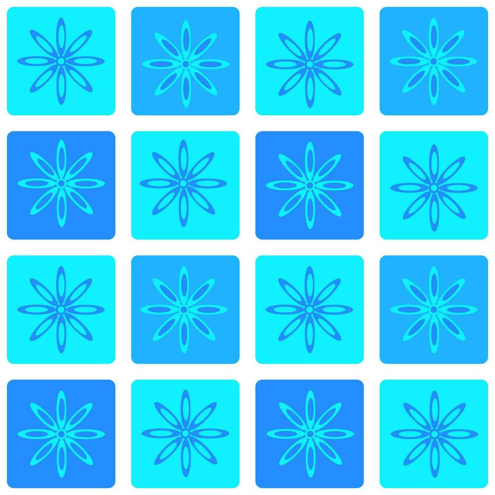 Orange flowers in square pattern vector