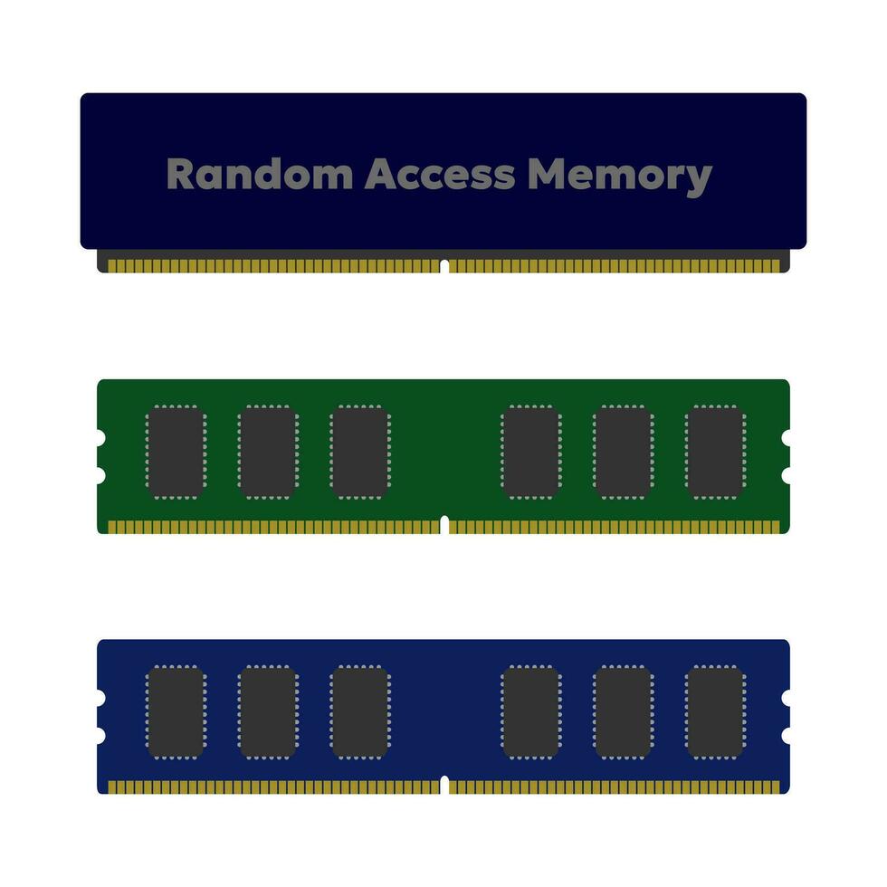 aleatorio acceso memoria o RAM computadora icono vector ilustración, plano diseño