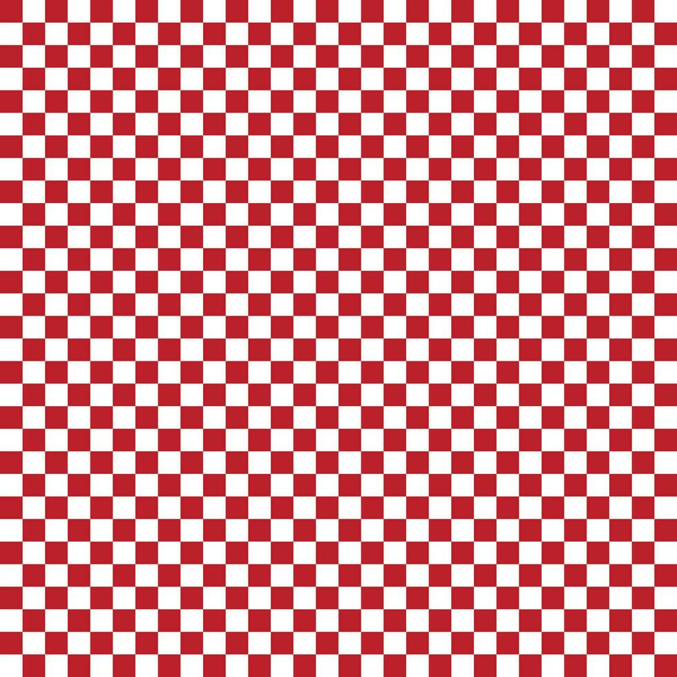 Checker red and white square grid pattern for background vector