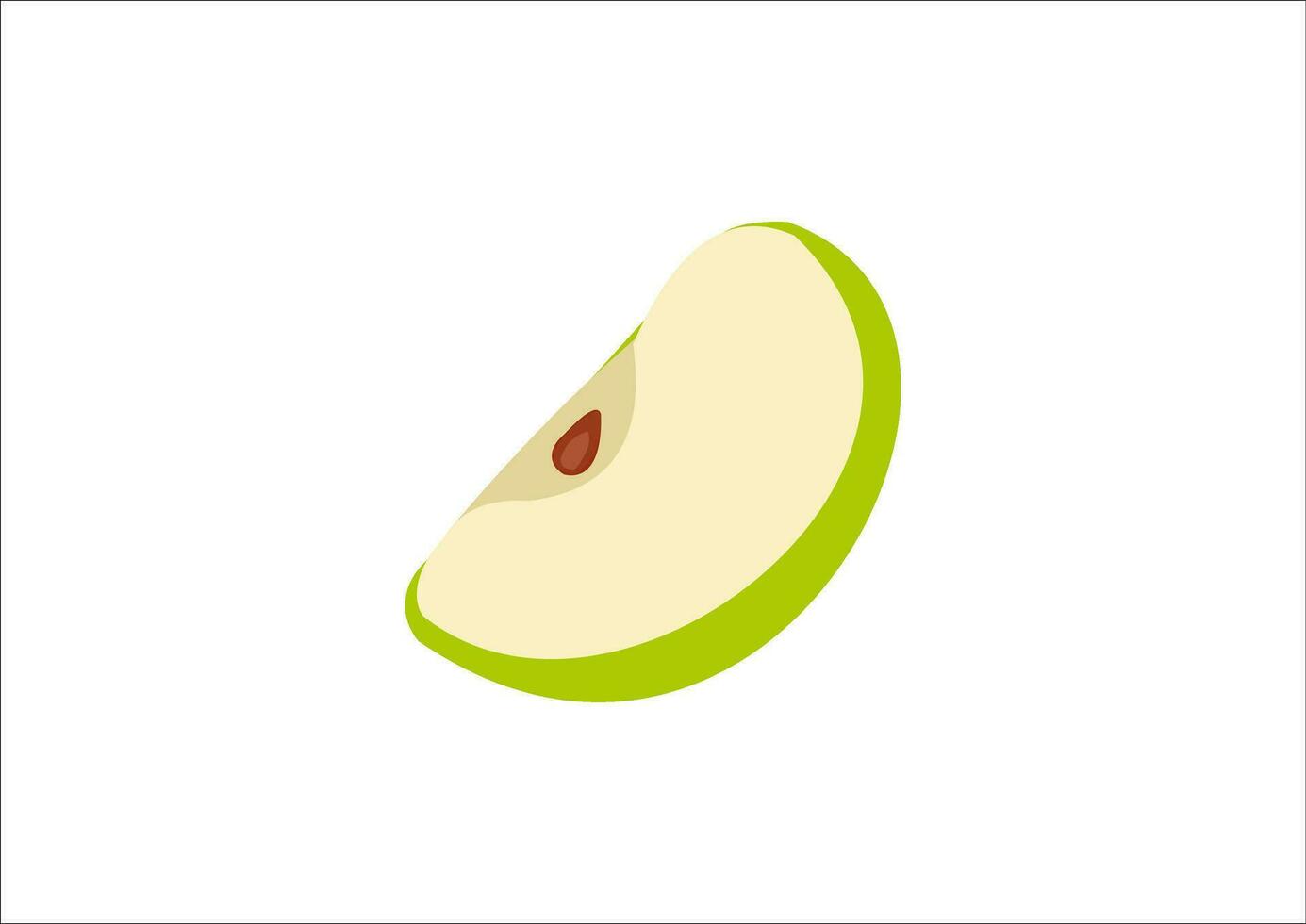 vector illustration of cut green apple fruit