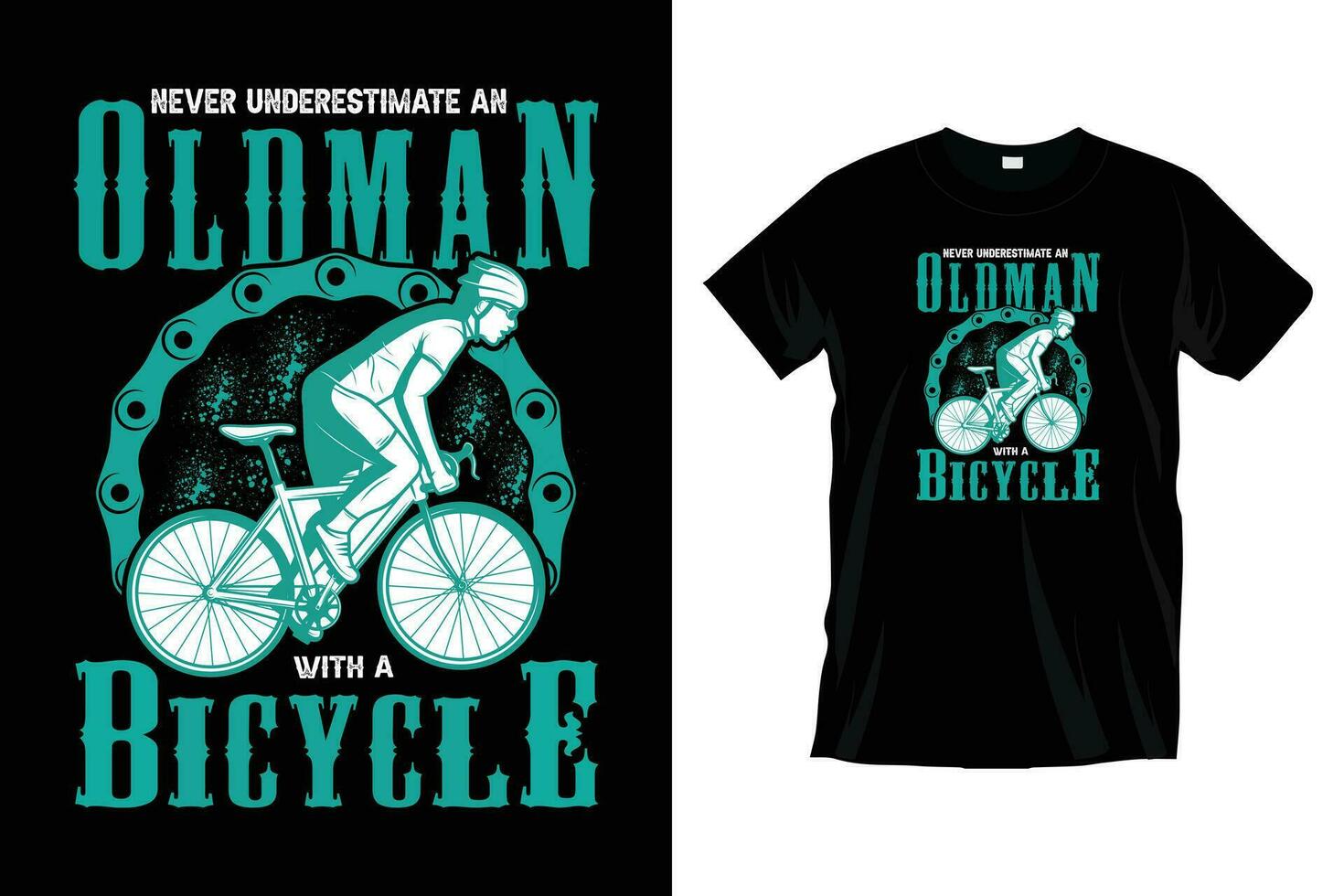 Never Underestimate An Old Man With a Bicycle. Bicycle t-shirt design. Modern typography t shirt design for prints apparel, vector, art, illustration, trendy black tee shirt design. vector