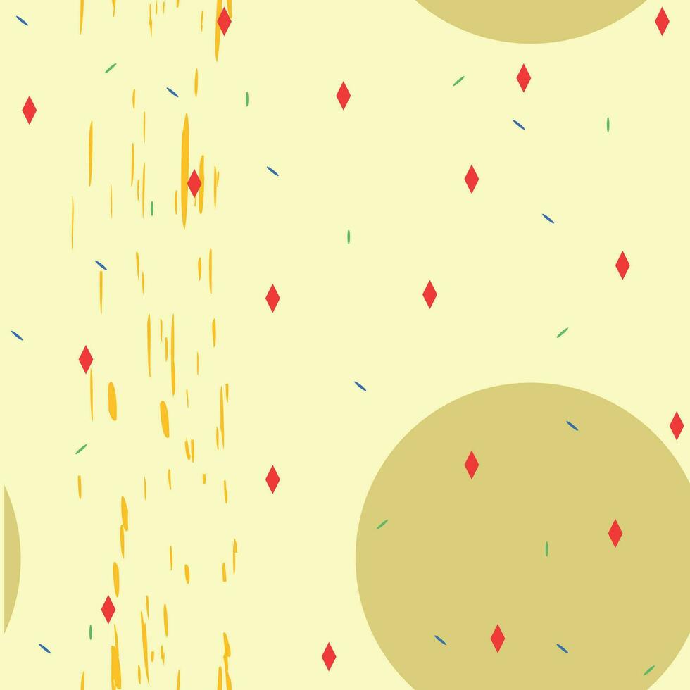 Abstract seamless yellow pattern with red rhombus vector