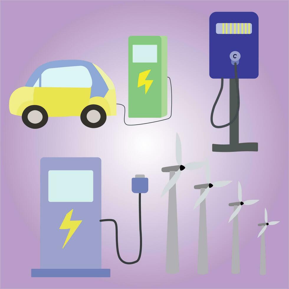 electrónica coche , eléctrico coche , energía recursos vector