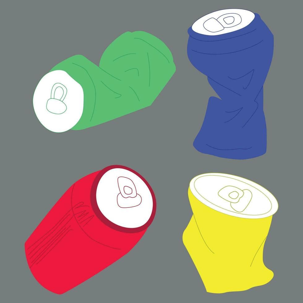 crushed cans, global warming vector