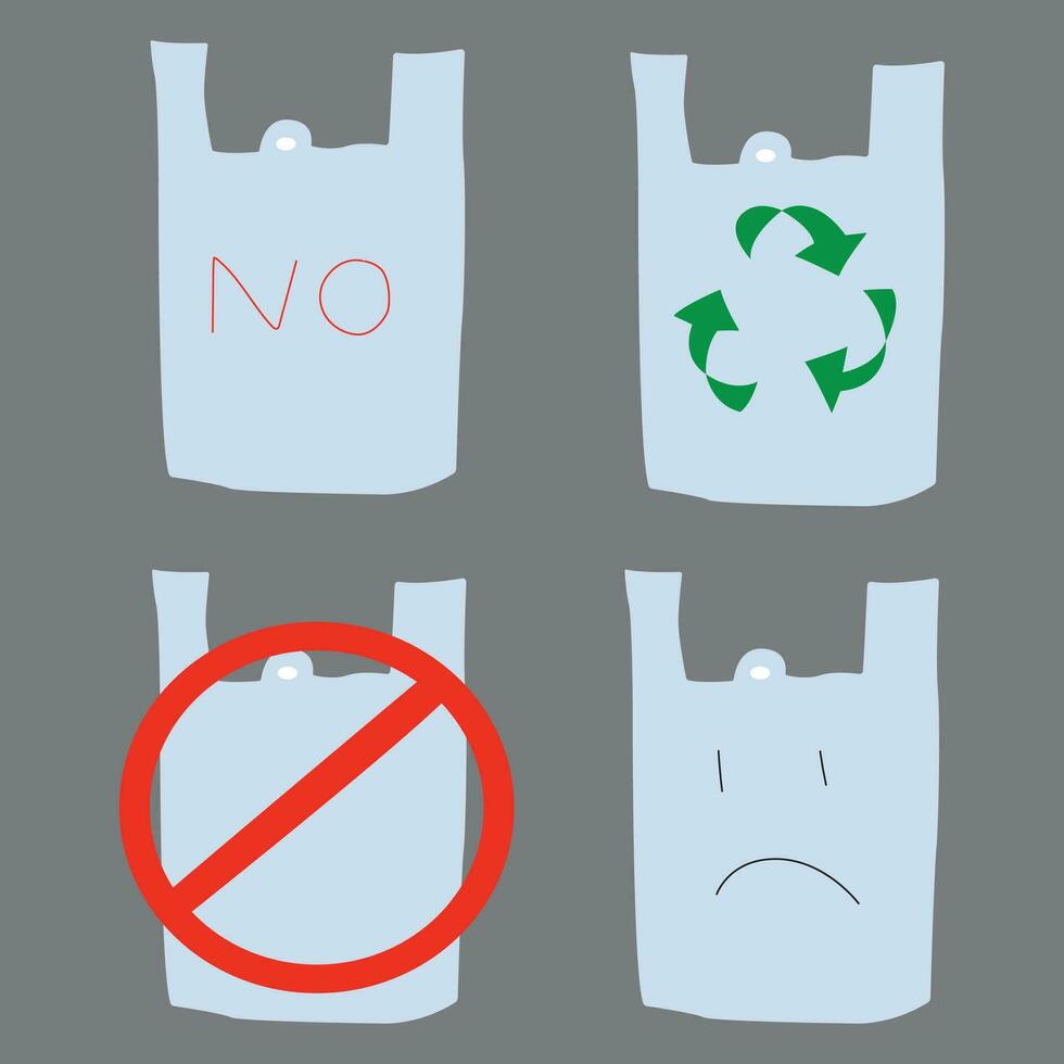 plastic, no plastic, no plastic bag vector