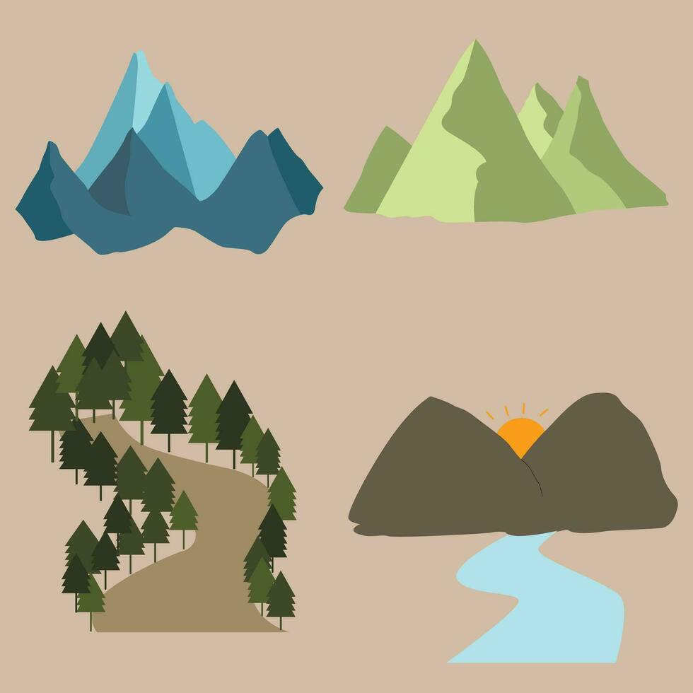 Mountain, Mountain set vector