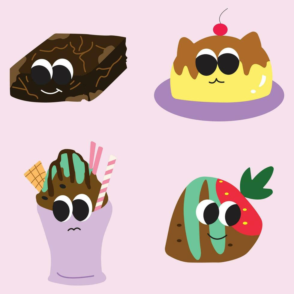 dessert character, dessert, chocolate vector