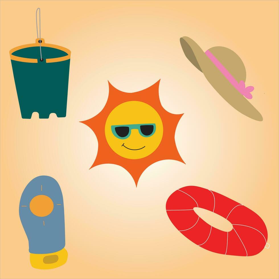 summer, seasons, travel vector