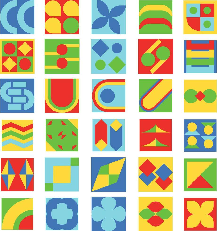 Mosaic Memphis Set Element Collection vector