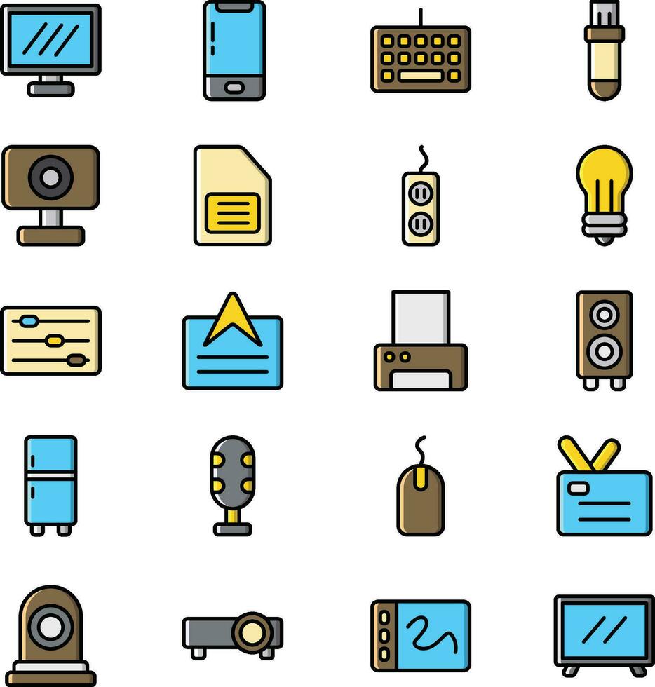 Electronics Device Icon Set Collection vector