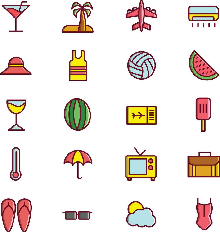 Element Summer Beach Set Collection vector