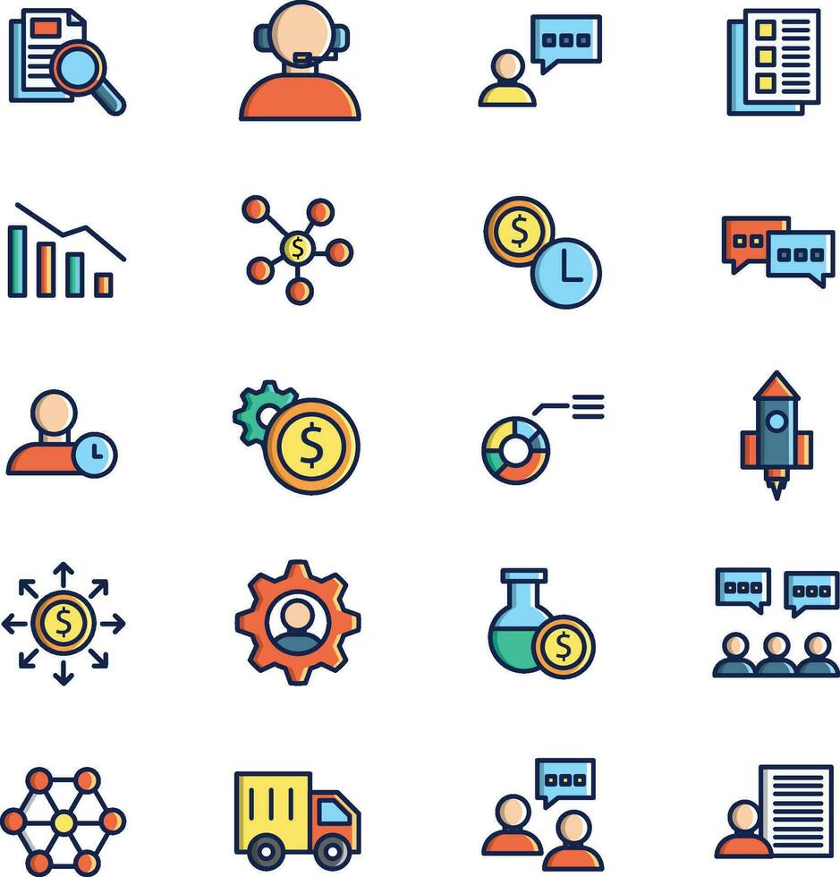 Business Team Icon Set Collection vector