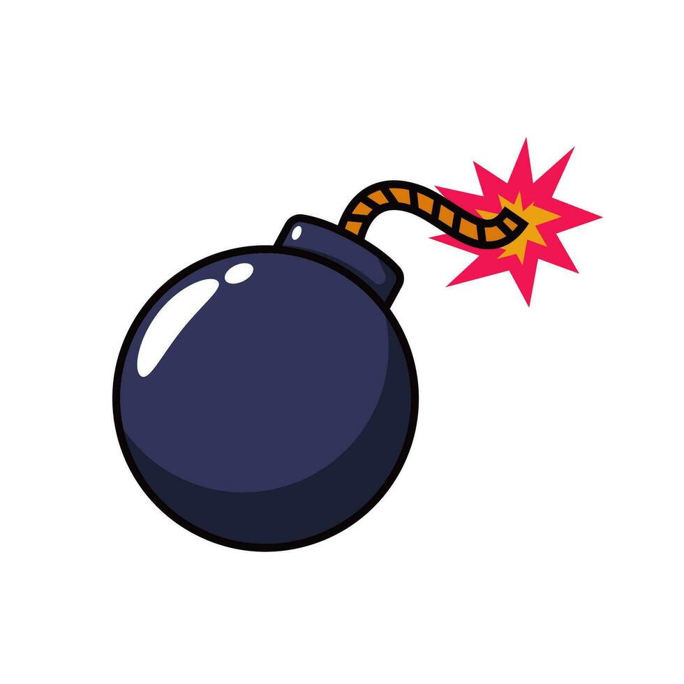 Bomb vector illustration in simple design isolated on white background. Bomb cartoon