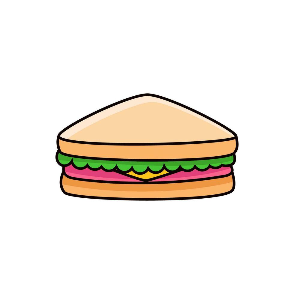Sandwich vector illustration isolated on white background. Sandwich cartoon.