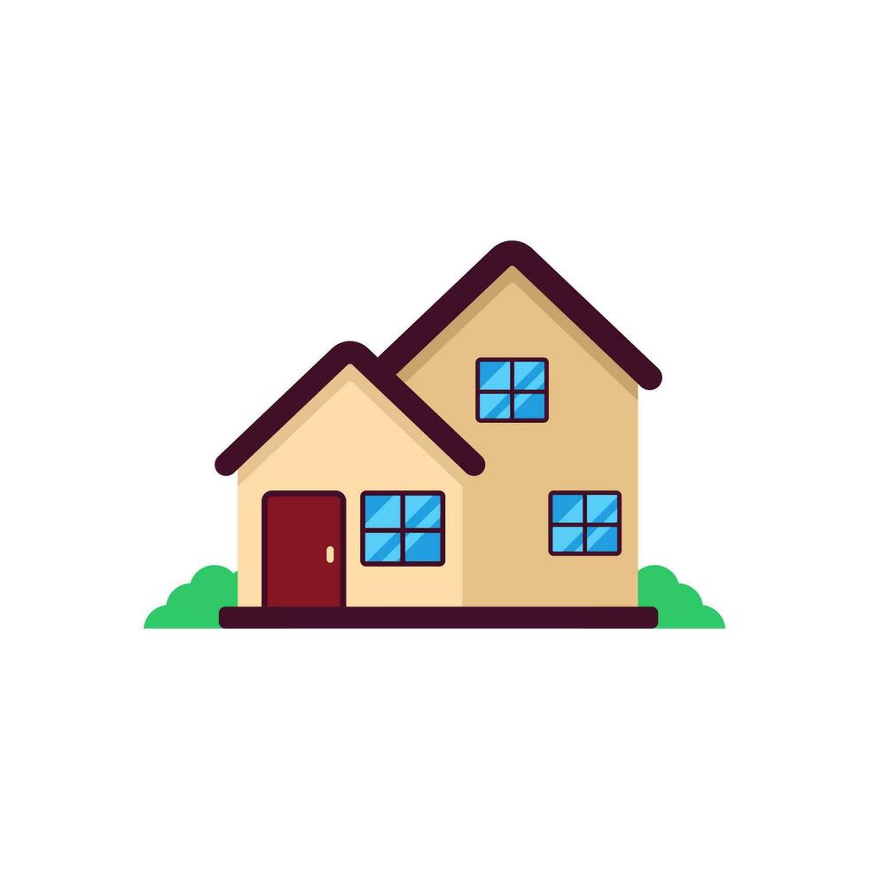 House vector illustration in simple cartoon style isolated on white background