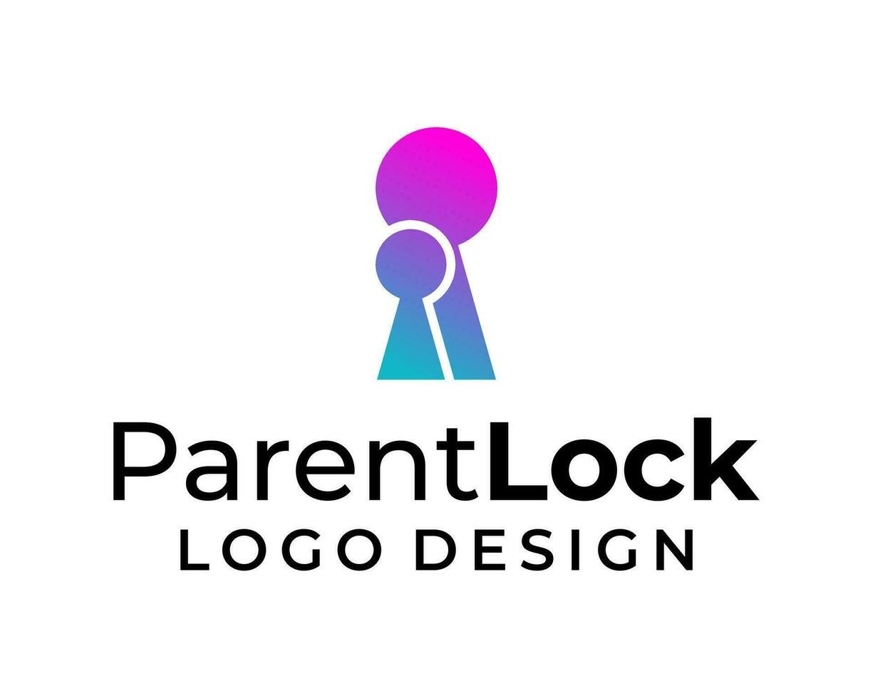 Two key hole security logo design. vector