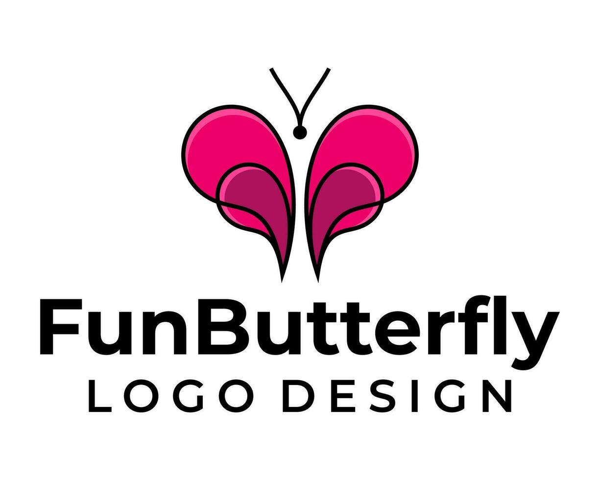 Simple modern butterfly logo design. vector