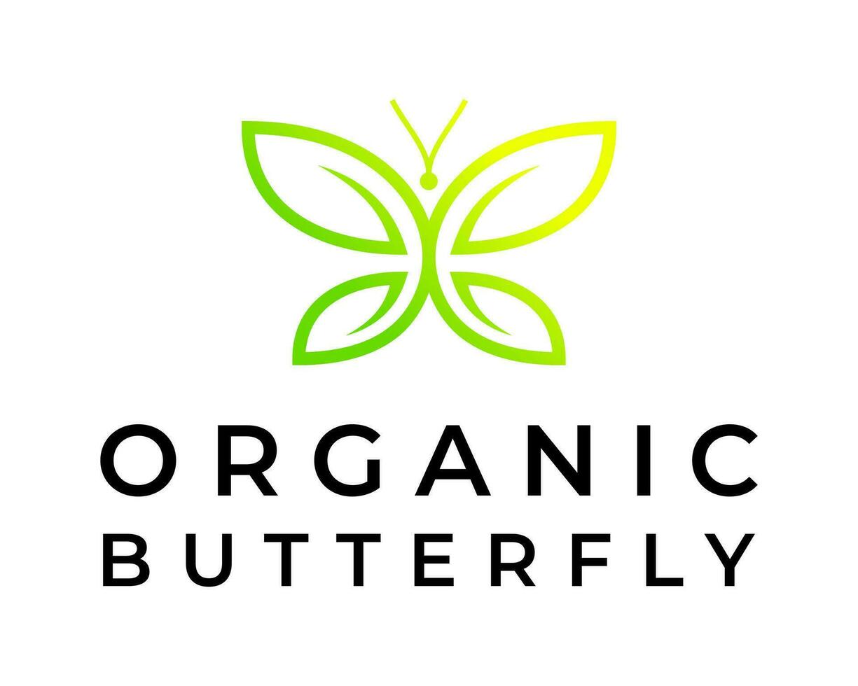 Combination of leaf and butterfly animal fly logo design. vector