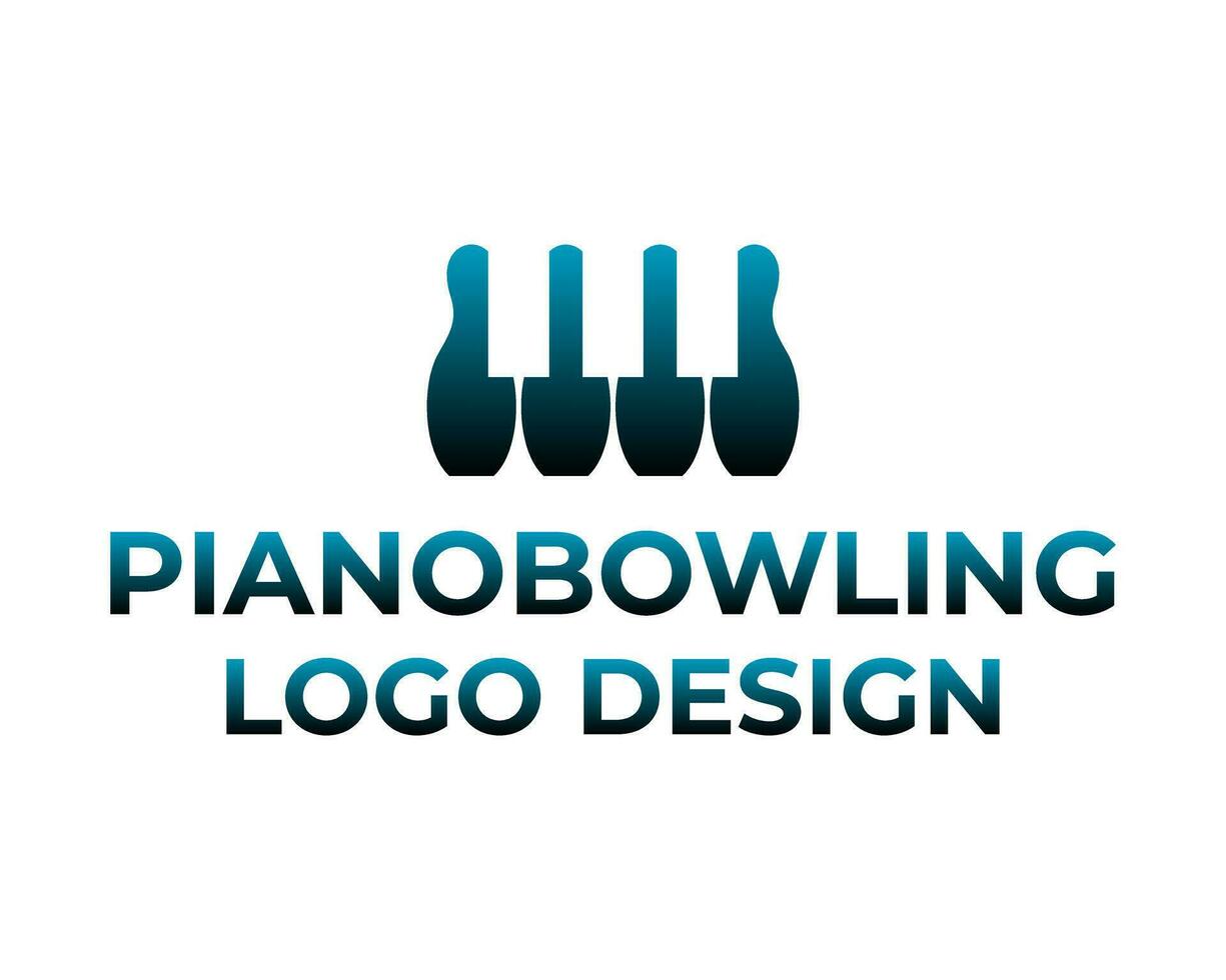 A blue and green logo for a bowling piano logo. vector