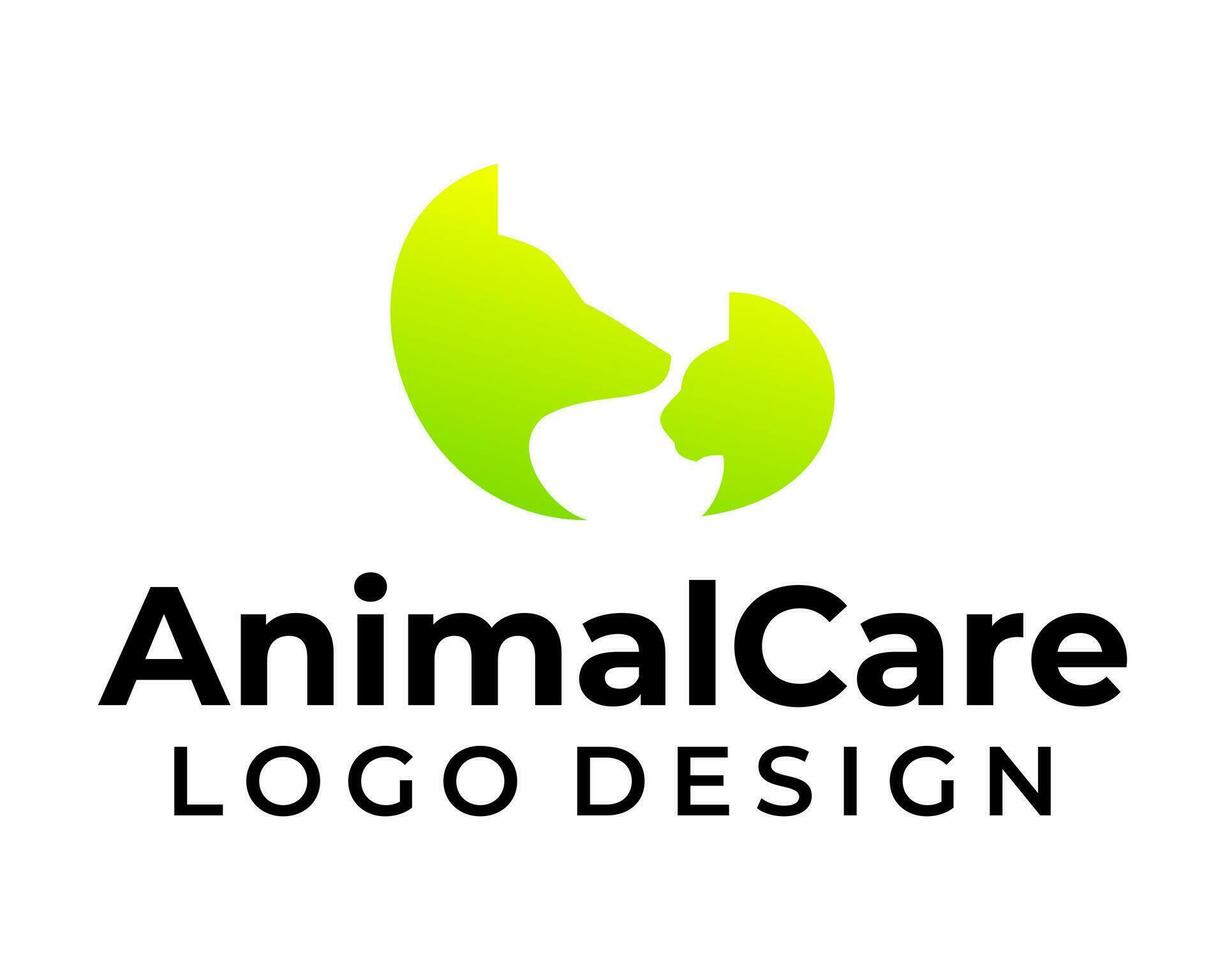 A logo for a animal care design with a green colour. vector