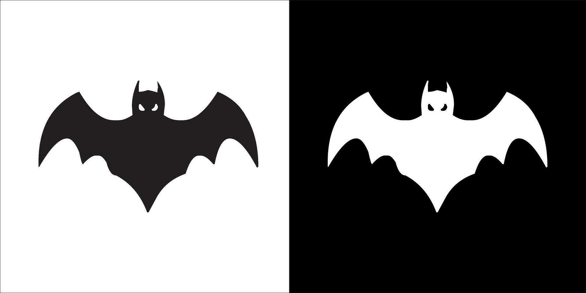 bat icon, Black and white color, on transparent background vector