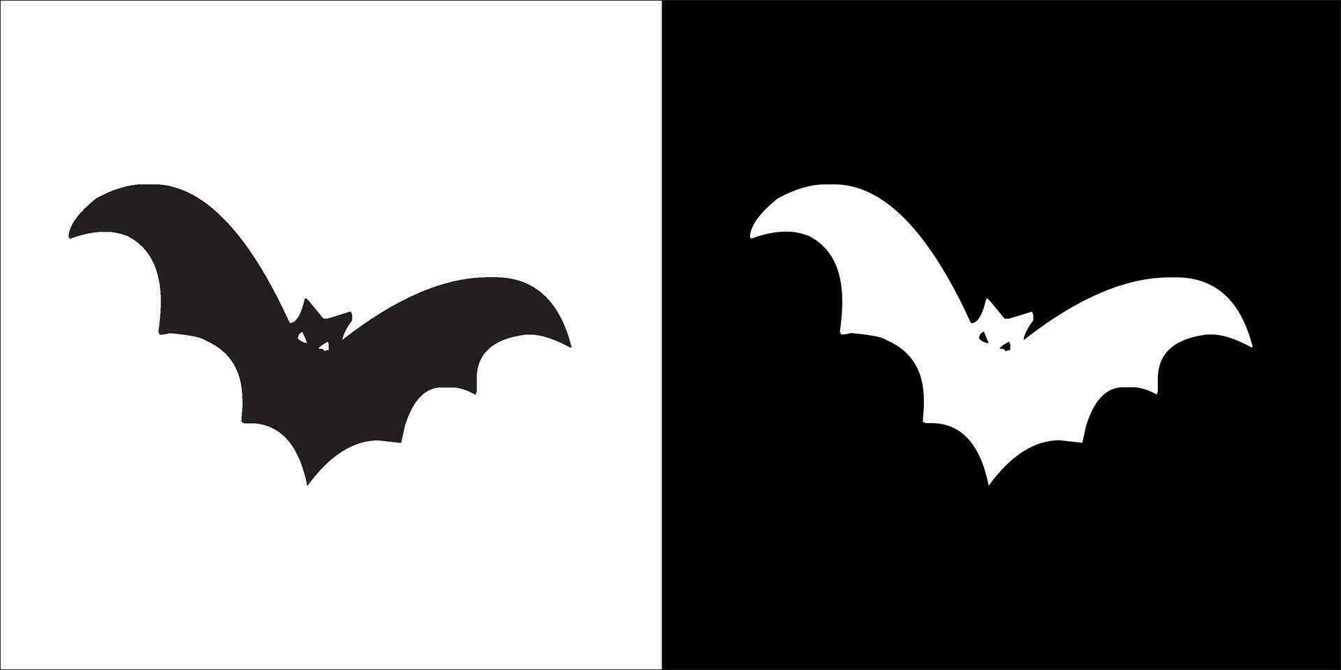 bat icon, Black and white color, on transparent background vector