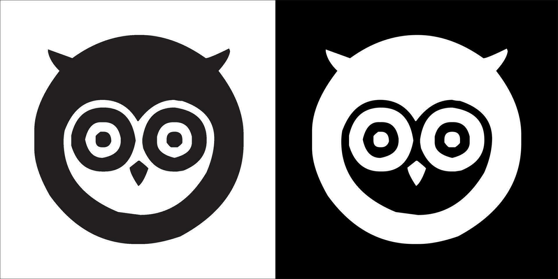 illustration vector graphic of owl, black and white color with transparent background